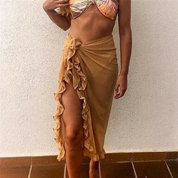 Women Maxi Skirts Chiffon High Waist 2020 New Ladies Ruffles Solid Color Pleated Beach Lace-up Lady Chic Split Wrap Loose Skirts
Women Maxi Skirts Chiffon High Waist 2020 New Ladies Ruffles Solid Color Pleated Beach Lace-up Lady Chic Split Wrap Loose Skirts