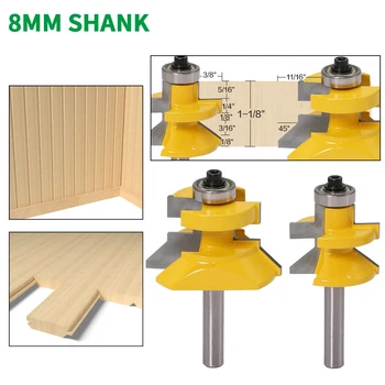 2PCS/Set 8MM Shank Milling Cutter Wood Carving V Groove & Matched Tongue Router Bit Set W/ Premium Ball Bearings Woodworking
2PCS/Set 8MM Shank Milling Cutter Wood Carving V Groove & Matched Tongue Router Bit Set W/ Premium Ball Bearings Woodworking