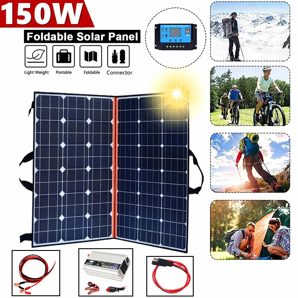 150W 2*75W 18V Portable Foldable Solar Bag Flexible Solar Panel Module Cell System for 12v to 110v 220v Charger
150W 2*75W 18V Portable Foldable Solar Bag Flexible Solar Panel Module Cell System for 12v to 110v 220v Charger