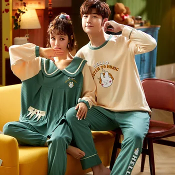 NIGHTWA Couple Pajamas Set Spring And Autumn 100% Cotton Cartoon Women Pyjamas Plus Size Long Sleeve Sleepwear Men Lounge Pijama
NIGHTWA Couple Pajamas Set Spring And Autumn 100% Cotton Cartoon Women Pyjamas Plus Size Long Sleeve Sleepwear Men Lounge Pijama