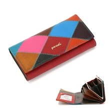 Brand Long Color Rhombus Stitching Leather Wallets Women's First Layer Cowhide Ladies Purse Handbags Leather Wallet
Brand Long Color Rhombus Stitching Leather Wallets Women's First Layer Cowhide Ladies Purse Handbags Leather Wallet