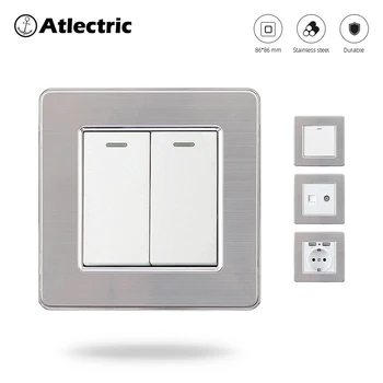 Atlectric 1 2 3 4 Gang 1 2 Way Button Light Switch Interruptor EU FR USB Socket Mounting Box Stainless Steel Panel Lamp Light
Atlectric 1 2 3 4 Gang 1 2 Way Button Light Switch Interruptor EU FR USB Socket Mounting Box Stainless Steel Panel Lamp Light