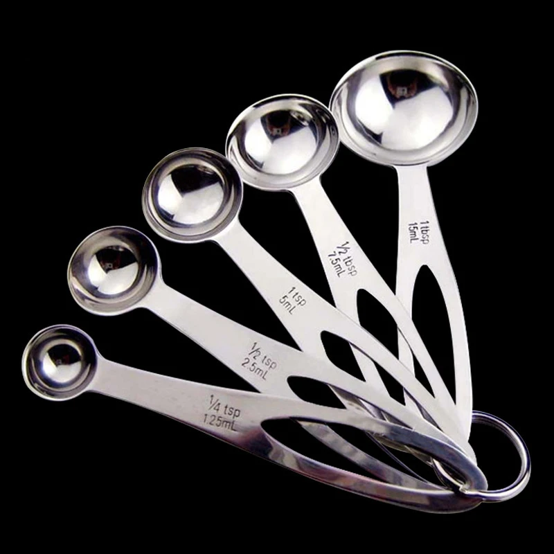 5 pcs/set Measuring Spoons Stainless Steel Seasoning Coffee Tea Measuring Spoon Scale Scoops Bakery Tool Kitchen Supplies
5 pcs/set Measuring Spoons Stainless Steel Seasoning Coffee Tea Measuring Spoon Scale Scoops Bakery Tool Kitchen Supplies