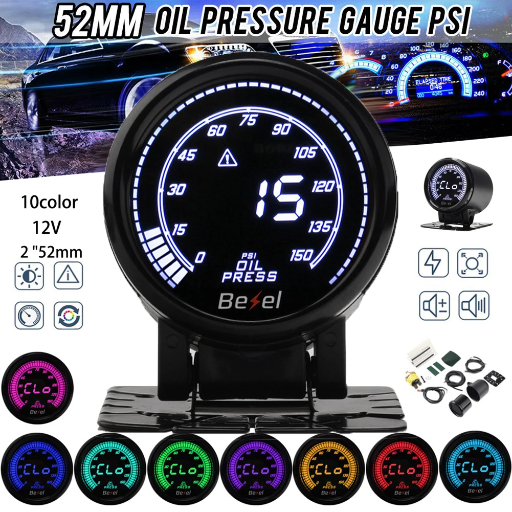 2'' 52mm Car Boost Turbo Auto Gauge Water Temp Oil Press Gauge Meter Digital and Pointer 10 Color LED Display Electronic Sensor
2'' 52mm Car Boost Turbo Auto Gauge Water Temp Oil Press Gauge Meter Digital and Pointer 10 Color LED Display Electronic Sensor