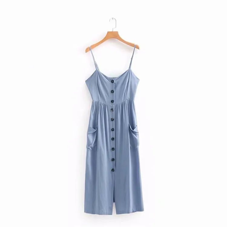 Z2018 Europe And America Summer New Style WOMEN'S Dress Button Ornaments Midi Strapped Dress 6929/019 6929019
Z2018 Europe And America Summer New Style WOMEN'S Dress Button Ornaments Midi Strapped Dress 6929/019 6929019