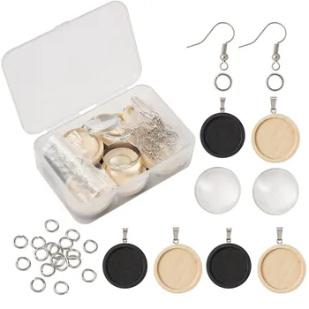 1 Box 20sets DIY Earring Making Earring Hooks Close Jump Rings Wood Pendant Cabochon Settings Transparent Glass Cabochons
1 Box 20sets DIY Earring Making Earring Hooks Close Jump Rings Wood Pendant Cabochon Settings Transparent Glass Cabochons