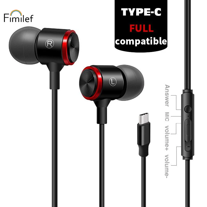 FIMILEF Type-C Earphone Wired In-Ear Headset Stereo Earphones Volume Control USB C Earbuds Extra Bass With Mic For HTC OnePlus
FIMILEF Type-C Earphone Wired In-Ear Headset Stereo Earphones Volume Control USB C Earbuds Extra Bass With Mic For HTC OnePlus
