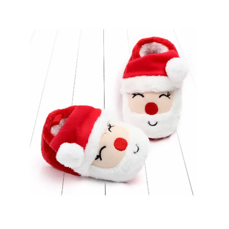 

Christmas Pattern Cartoon Baby Shoes Cute Newborn Boys Girls First Walkers Flats Soft Sole Non-slip Shoes Footwear Toddler Boots