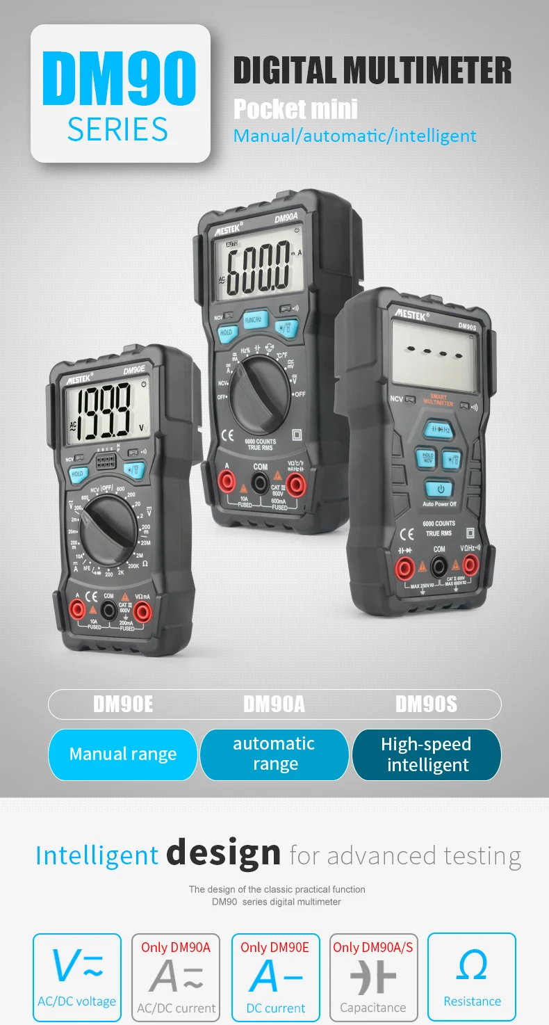 Generic Smart Digital Multimeter 6000 Counts Automatic Multimeter