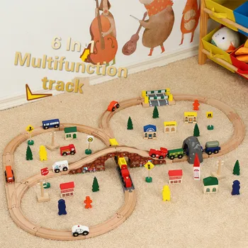6 in 1 Track Railway Plane Wooden Train Track Set Magnetic Car Model Puzzles Wooden Railway Early Educational Toys For Children
6 in 1 Track Railway Plane Wooden Train Track Set Magnetic Car Model Puzzles Wooden Railway Early Educational Toys For Children