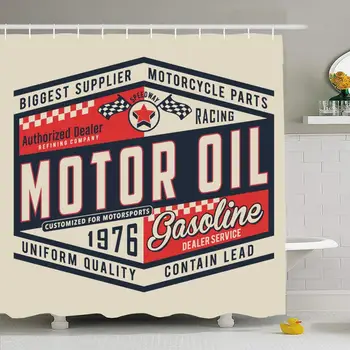 Shower Curtain Set with Hooks 66x72 Gasoline Motorcycle Pump Filling Oil Typography Design Graphics Style Vintage Line Nostalgia
Shower Curtain Set with Hooks 66x72 Gasoline Motorcycle Pump Filling Oil Typography Design Graphics Style Vintage Line Nostalgia