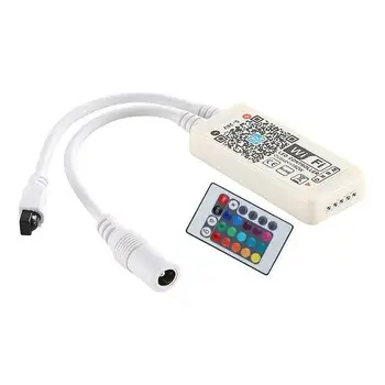 WIFI Smart RGBW Led Strip Controller + Infrared Remote Control(IR) 24 Keys Wireless for Multicolor strip lights, Compatible with
WIFI Smart RGBW Led Strip Controller + Infrared Remote Control(IR) 24 Keys Wireless for Multicolor strip lights, Compatible with