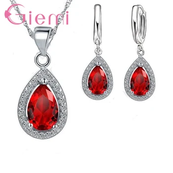 New Cubic Zirconia Jewelry Sets Water Drop Pendants & Necklaces Earring 925 Sterling Silver For Women Jewelry Gifts
New Cubic Zirconia Jewelry Sets Water Drop Pendants & Necklaces Earring 925 Sterling Silver For Women Jewelry Gifts