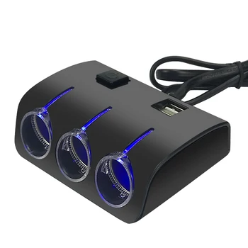 3 Sockets 120W Car Cigarette Lighter Splitter 2 Usb Ports Charger Adapter With Switch car accessories 
3 Sockets 120W Car Cigarette Lighter Splitter 2 Usb Ports Charger Adapter With Switch car accessories