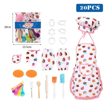 Chef Role Play Clothes Set Apron Chef Hat Kitchen Utensils Cake Cutter Cupcake Moulds Gloves for kids Gift Cooking
Chef Role Play Clothes Set Apron Chef Hat Kitchen Utensils Cake Cutter Cupcake Moulds Gloves for kids Gift Cooking