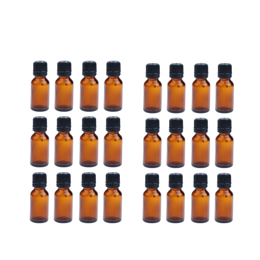 24pcs Travel Essential Oils Glass Amber Empty Brown Bottles Cosmetic Container with Euro Reducer Dropper 24pcs Travel Essential Oils Glass Amber Empty Brown Bottles Cosmetic Container with Euro Reducer Dropper