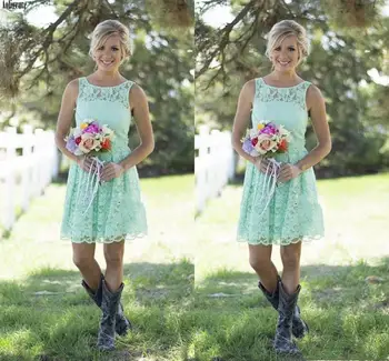 2020 Mint Green Bridesmaid Dresses Country Style Short Lace Formal Dress For Junior Sleeveless Scoop Neck Wedding Party Dresses
2020 Mint Green Bridesmaid Dresses Country Style Short Lace Formal Dress For Junior Sleeveless Scoop Neck Wedding Party Dresses