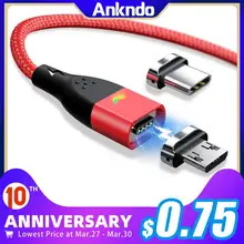 Micro usb cabo magnético carregador rápido ímã tipo c rápido carregamento fio 1m 2m android tablet do telefone móvel led cabo de dados(China)