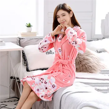Sexy Winter Warm Ladies' Sleepwear Bathrobe Coral Fleece V-neck Nightgown Loose Casual Intimate Lingerie Padded Home Clothing
Sexy Winter Warm Ladies' Sleepwear Bathrobe Coral Fleece V-neck Nightgown Loose Casual Intimate Lingerie Padded Home Clothing