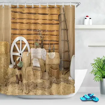 Autumn Harvest Barn Haystack Shower Curtain Set Bathroom Fabric Bath Curtains
Autumn Harvest Barn Haystack Shower Curtain Set Bathroom Fabric Bath Curtains