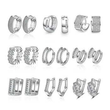 Simple Ear Bone Hoop Earrings For Women New Fashion Silver Cubic Zircon Hoop Earrings Ear Bone Buckle Round Circle Earrings 
Simple Ear Bone Hoop Earrings For Women New Fashion Silver Cubic Zircon Hoop Earrings Ear Bone Buckle Round Circle Earrings