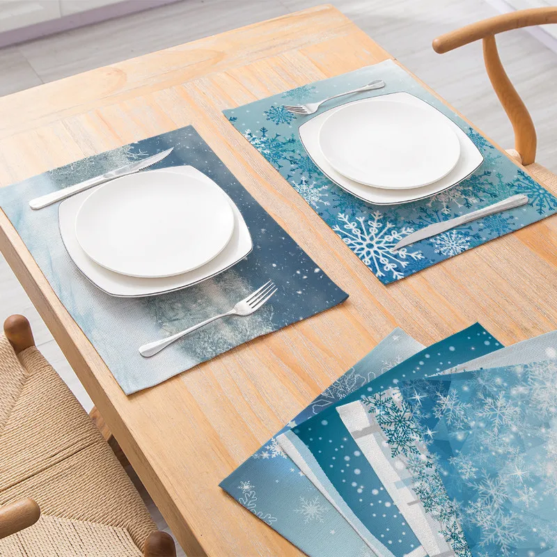 Snowflake Pattern Placemat for Dining Table Winter Table Mat Reusable Polyester Table Napkins Kitchen Decoration Accessories
Snowflake Pattern Placemat for Dining Table Winter Table Mat Reusable Polyester Table Napkins Kitchen Decoration Accessories