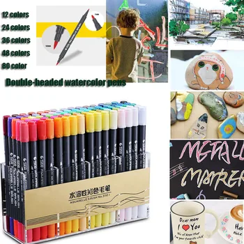 12/24/36/48 Colors Double-Headed Art Marker Pen Watercolor Pen Drawing Painting Pens Coloring Stationery School Supplies 
12/24/36/48 Colors Double-Headed Art Marker Pen Watercolor Pen Drawing Painting Pens Coloring Stationery School Supplies