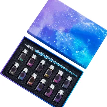 13pcs Birthday Gift Writing Drawing Signature Calligraphy Sign Style Crystal Starry Sky Glitter Artisit Glass Dipped Pen Ink Set
13pcs Birthday Gift Writing Drawing Signature Calligraphy Sign Style Crystal Starry Sky Glitter Artisit Glass Dipped Pen Ink Set