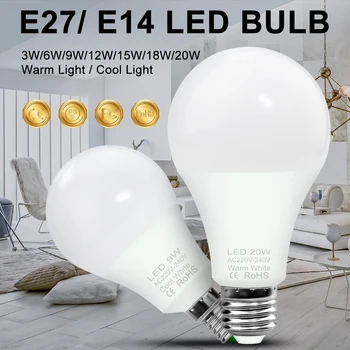 

DuuToo LED Bulb E27 Light E14 Bombillas LED Spotlight 220V High Brightness Bulb 3W 6W 9W 12W 15W 18W 20W Focos Lamp LED Lampada