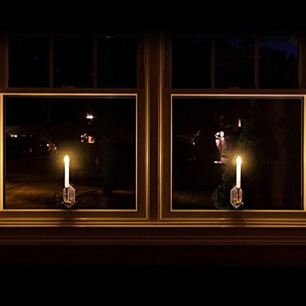 Vintage Christmas Flameless Window Solar Candles Lights W/ 2 Suction Cups Vintage Christmas Flameless Window Solar Candles Lights W/ 2 Suction Cups