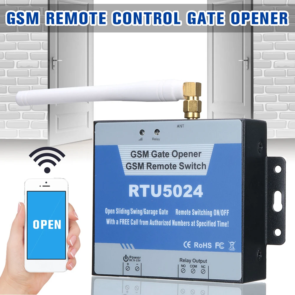 RTU5024GSM Gate Opener Relay Switch Phone Wireless Remote Controller By Free Call Door Access Opening Device
RTU5024GSM Gate Opener Relay Switch Phone Wireless Remote Controller By Free Call Door Access Opening Device
