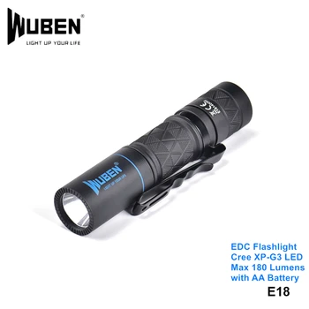 

Wuben E18 AA Battery Cree XP-G3 LED EDC SOS Emergency Flashlights 180 Lumens Portable Tents Outdoor Camping IPX8 Torch Light