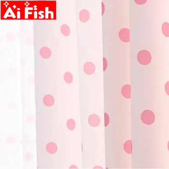 

Dream Pink Small Dot Pattern Design Semi Shade Kids Bedroom Curtains Blind Panel Fabrics for window Living Room curtains WP122B