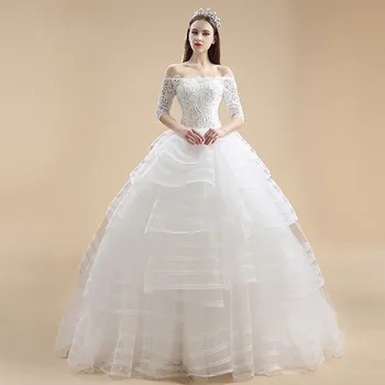 cap sleeve lace ball boat neck three quarter sleeves vestido de noiva bride tiered beading louisvuigon mother of bride dresses 
cap sleeve lace ball boat neck three quarter sleeves vestido de noiva bride tiered beading louisvuigon mother of bride dresses