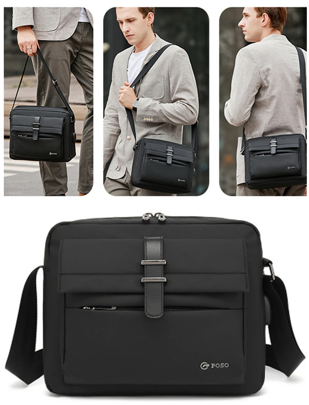 POSO BAG USB leisure bag diagonal bag outdoor waterproof sports bag multi-pocket travel bag fashion hand bag
POSO BAG USB leisure bag diagonal bag outdoor waterproof sports bag multi-pocket travel bag fashion hand bag