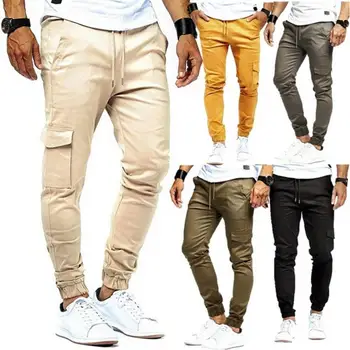 Men Pencil Pants Slender Pants Multi-Pockets Drawstring Sweatpants Elastic Ankle Cuff Trousers Cargo Pants Multi-pockets design
Men Pencil Pants Slender Pants Multi-Pockets Drawstring Sweatpants Elastic Ankle Cuff Trousers Cargo Pants Multi-pockets design