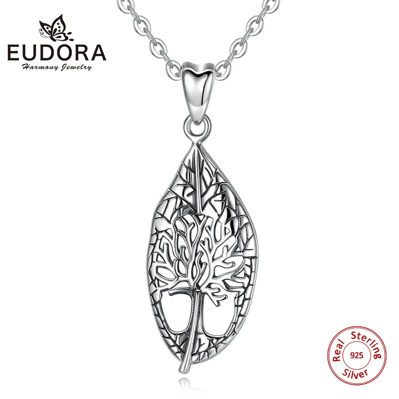 EUDORA Sterling Silver Tree of life Vintage Leaf Pendant Necklace Oxidized silver foliage Necklaces Fine Jewelry for women D452
EUDORA Sterling Silver Tree of life Vintage Leaf Pendant Necklace Oxidized silver foliage Necklaces Fine Jewelry for women D452