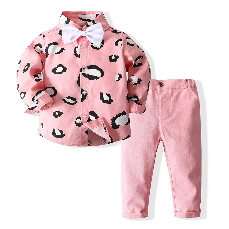 

Kids Sets Twitter Hot Search Boys Clothes Spring Autumn Kids Two Piece Suit Host Dress Long Sleeve Trousers Bow-knot Children