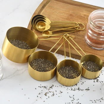 Free Shipping Kitchen Gold Measuring Cups Spoons Set Copper Plating Stainless Steel 8 PCS Dry and Liquid Cooking Baking tool 
Free Shipping Kitchen Gold Measuring Cups Spoons Set Copper Plating Stainless Steel 8 PCS Dry and Liquid Cooking Baking tool