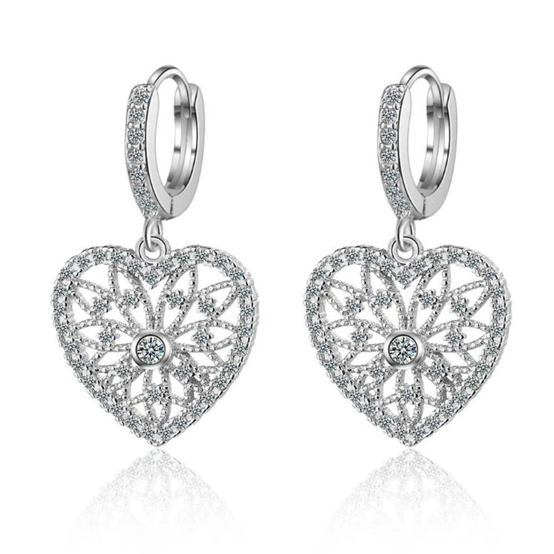 Romantic Luxury Hollow Heart Crystal Hoop Earring Austrian Cubic Zircon 925 Sterling Silver Jewelry for Women Fashion NY603
Romantic Luxury Hollow Heart Crystal Hoop Earring Austrian Cubic Zircon 925 Sterling Silver Jewelry for Women Fashion NY603