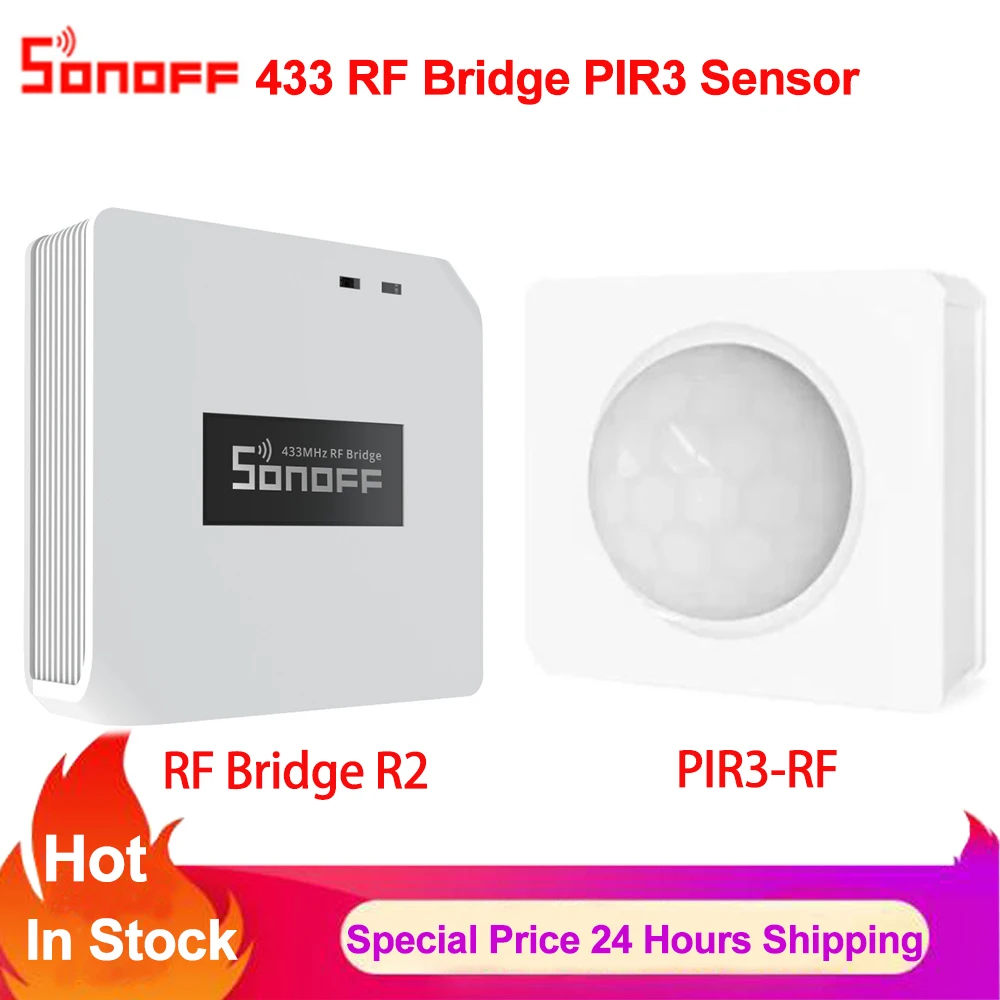 Sonoff RF Bridge R2 RF Smart Hub PIR3-RF PIR Motion Sensor Kit Smart Home Modules Wireless Remote Control Via Ewelink APP IFTTT
Sonoff RF Bridge R2 RF Smart Hub PIR3-RF PIR Motion Sensor Kit Smart Home Modules Wireless Remote Control Via Ewelink APP IFTTT