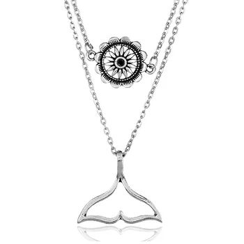 GU32 Retro personality geometric mesh double-layer necklace cute dolphin tail necklace simple short clavicle chain
GU32 Retro personality geometric mesh double-layer necklace cute dolphin tail necklace simple short clavicle chain
