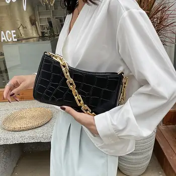 Metal Chain Stone Pattern Pu Leather Armpit Bag For Women 2020 Winter Trend Shoulder Handbags Female Fashion Designer Baguette
Metal Chain Stone Pattern Pu Leather Armpit Bag For Women 2020 Winter Trend Shoulder Handbags Female Fashion Designer Baguette