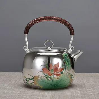 Sterling Silver 999 Kettle Seiko Enamel Tea Lotus Household Tea Set Handmade Silver Kettle
Sterling Silver 999 Kettle Seiko Enamel Tea Lotus Household Tea Set Handmade Silver Kettle