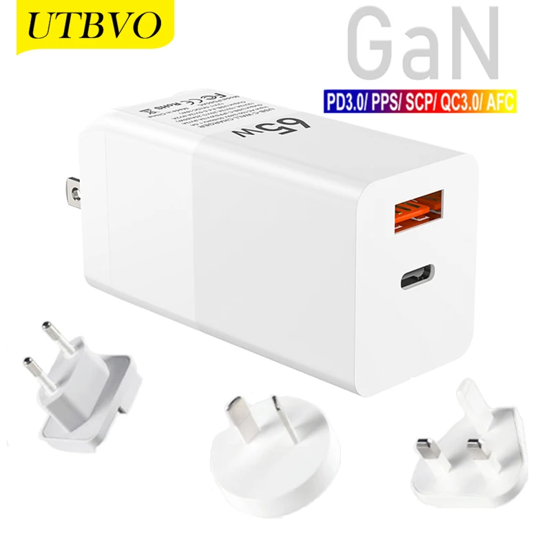 UTBVO GaN Fast Charger 65W USB C Power Delivery Wall Charger Plug Type C Charger for iPhone 12 SE 2020 11 Xs Max XR X 8 iPad Pro
UTBVO GaN Fast Charger 65W USB C Power Delivery Wall Charger Plug Type C Charger for iPhone 12 SE 2020 11 Xs Max XR X 8 iPad Pro