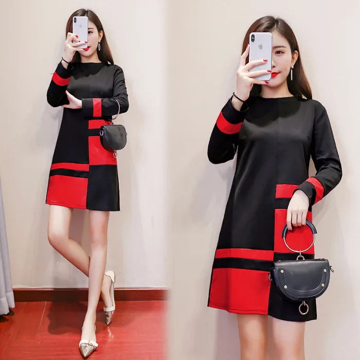 2018 Autumn Clothing New Style Korean-style Fat Mm Large Size Dress Joint Elegant Long Sleeve Mid-length Thick Dress
2018 Autumn Clothing New Style Korean-style Fat Mm Large Size Dress Joint Elegant Long Sleeve Mid-length Thick Dress