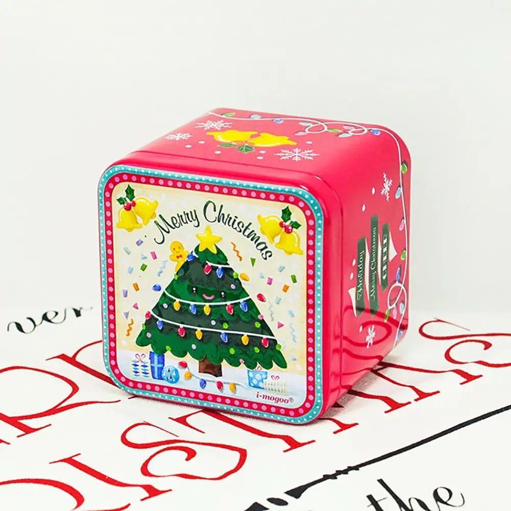 christmas santa elk tinplate gift box mini snowman storage candy