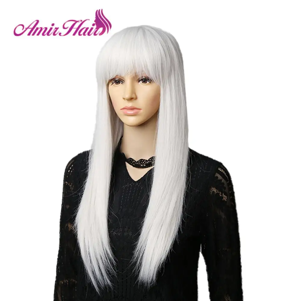 Amir Long Straight synthetic Wigs with bangs For American African Women White Cosplay Wig Heat Resistant Fiber high density
Amir Long Straight synthetic Wigs with bangs For American African Women White Cosplay Wig Heat Resistant Fiber high density