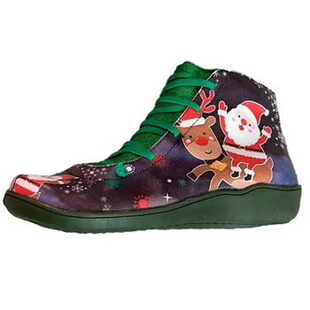 Women's PU Leather Christmas Xmas Ankle Boots Autumn Winter Cross Strappy Vintage Punk Boots Flat Ladies Shoes Botas Mujer
Women's PU Leather Christmas Xmas Ankle Boots Autumn Winter Cross Strappy Vintage Punk Boots Flat Ladies Shoes Botas Mujer