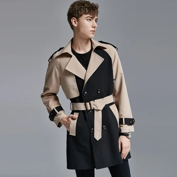 Personalized hit color trench coat in the long section 2020 new big lapel fashion double row color-matching coat male
Personalized hit color trench coat in the long section 2020 new big lapel fashion double row color-matching coat male